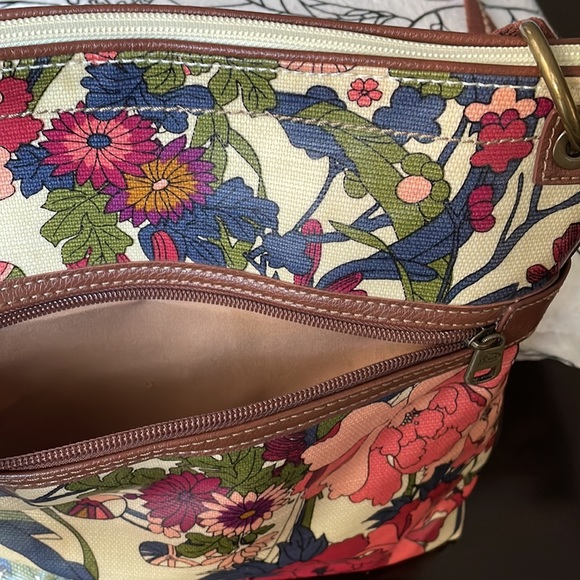 Sakroots Purse Flat Crossbody Shoulder Bag Boho Peace Coated Canvas - Picture 2 of 5